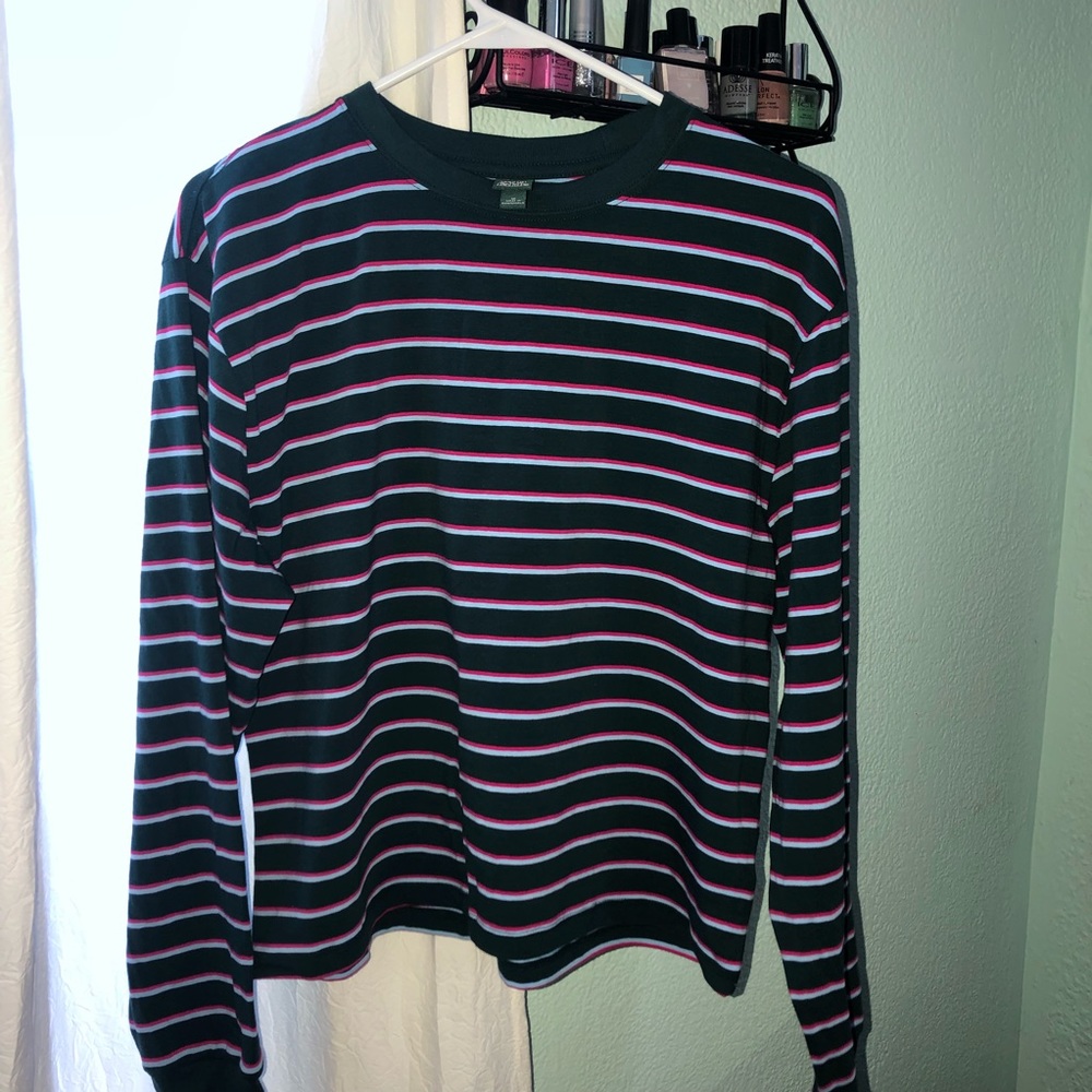 Women's stripped long sleeve crew neck